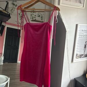 pink dress with slit